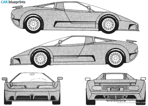 1991 Bugatti EB 110 Coupe blueprint